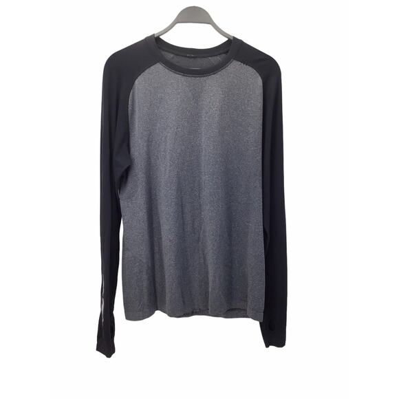 Lululemon Sports Workout Long Sleeve Shirt Mens Size Large Black/gray - Picture 2 of 12